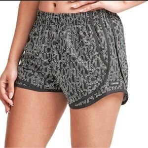 Calvin Klein XXL Black High Rise Logo Athletic Shorts with Dolphin Hem